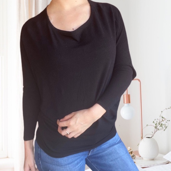 Textured Knit Dolman Blouse Black - Picture 11 of 14